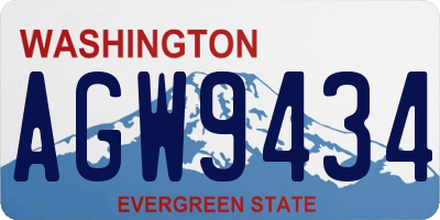 WA license plate AGW9434