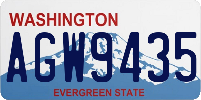 WA license plate AGW9435