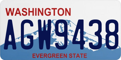 WA license plate AGW9438