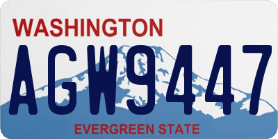 WA license plate AGW9447