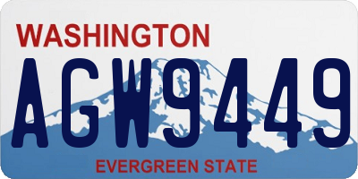 WA license plate AGW9449