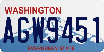WA license plate AGW9451