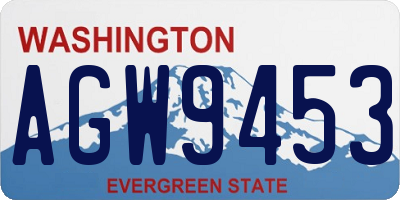 WA license plate AGW9453
