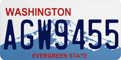 WA license plate AGW9455