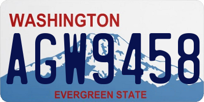 WA license plate AGW9458