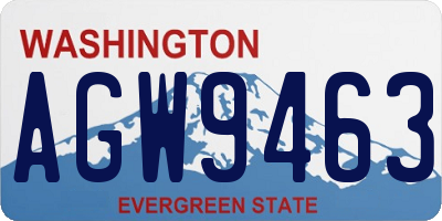 WA license plate AGW9463