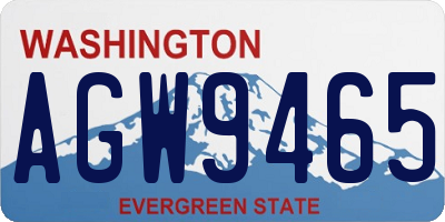WA license plate AGW9465