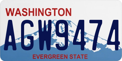 WA license plate AGW9474