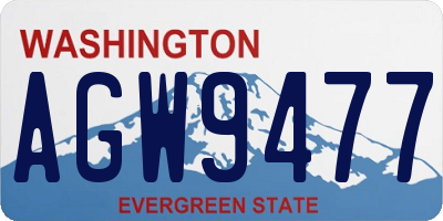 WA license plate AGW9477
