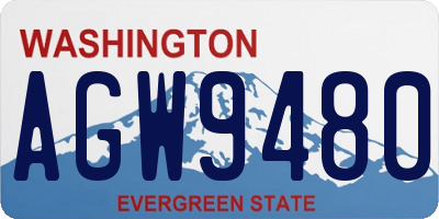 WA license plate AGW9480