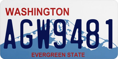 WA license plate AGW9481