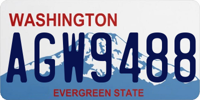 WA license plate AGW9488