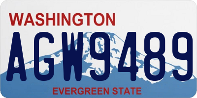 WA license plate AGW9489