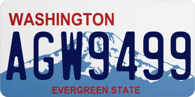 WA license plate AGW9499