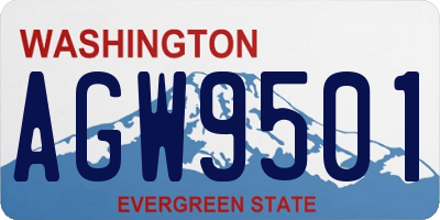 WA license plate AGW9501