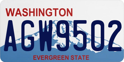 WA license plate AGW9502