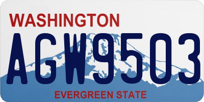 WA license plate AGW9503