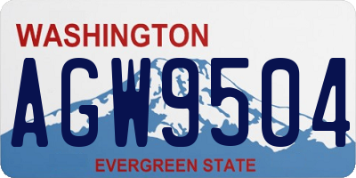 WA license plate AGW9504
