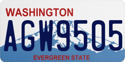 WA license plate AGW9505