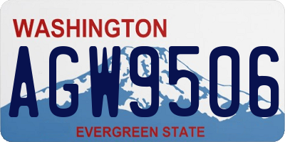 WA license plate AGW9506