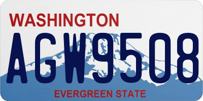 WA license plate AGW9508