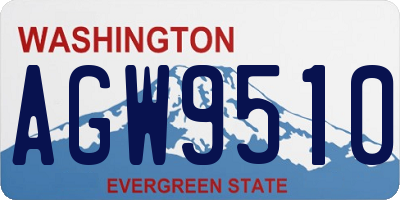 WA license plate AGW9510