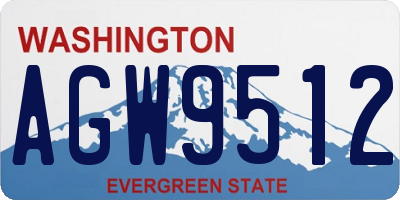 WA license plate AGW9512