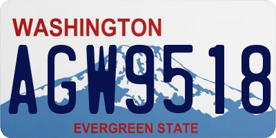 WA license plate AGW9518