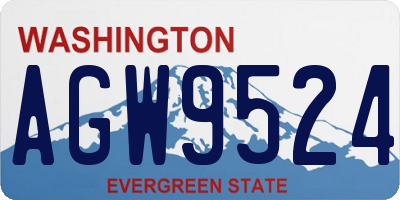 WA license plate AGW9524