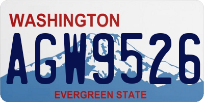 WA license plate AGW9526