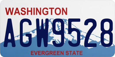 WA license plate AGW9528