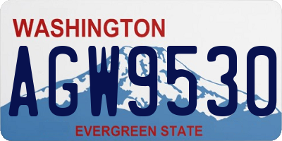 WA license plate AGW9530