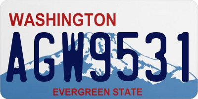 WA license plate AGW9531