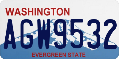 WA license plate AGW9532