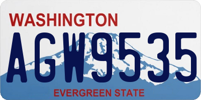 WA license plate AGW9535