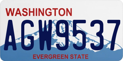 WA license plate AGW9537