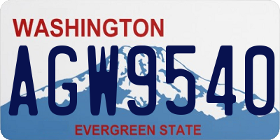 WA license plate AGW9540