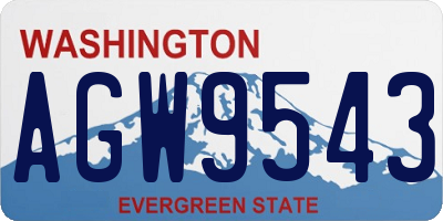 WA license plate AGW9543