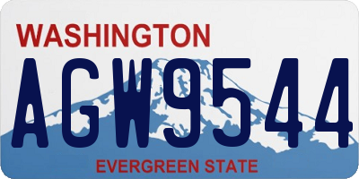 WA license plate AGW9544