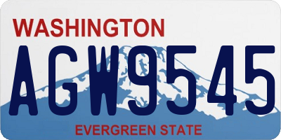 WA license plate AGW9545
