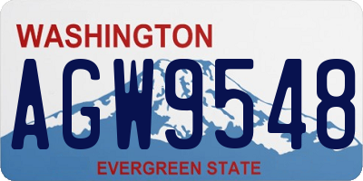 WA license plate AGW9548