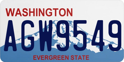 WA license plate AGW9549