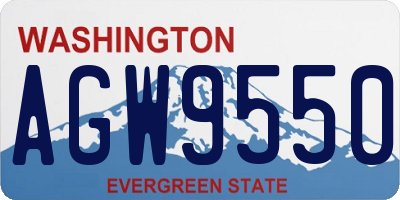WA license plate AGW9550