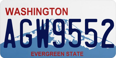 WA license plate AGW9552