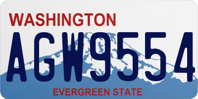 WA license plate AGW9554