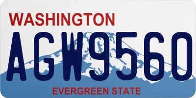 WA license plate AGW9560