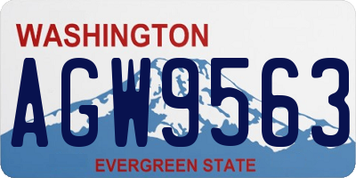 WA license plate AGW9563