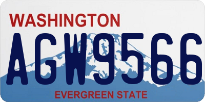 WA license plate AGW9566