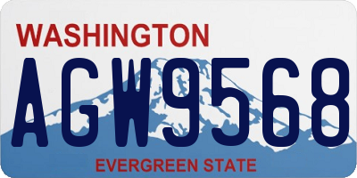 WA license plate AGW9568