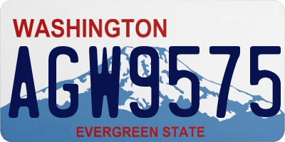 WA license plate AGW9575
